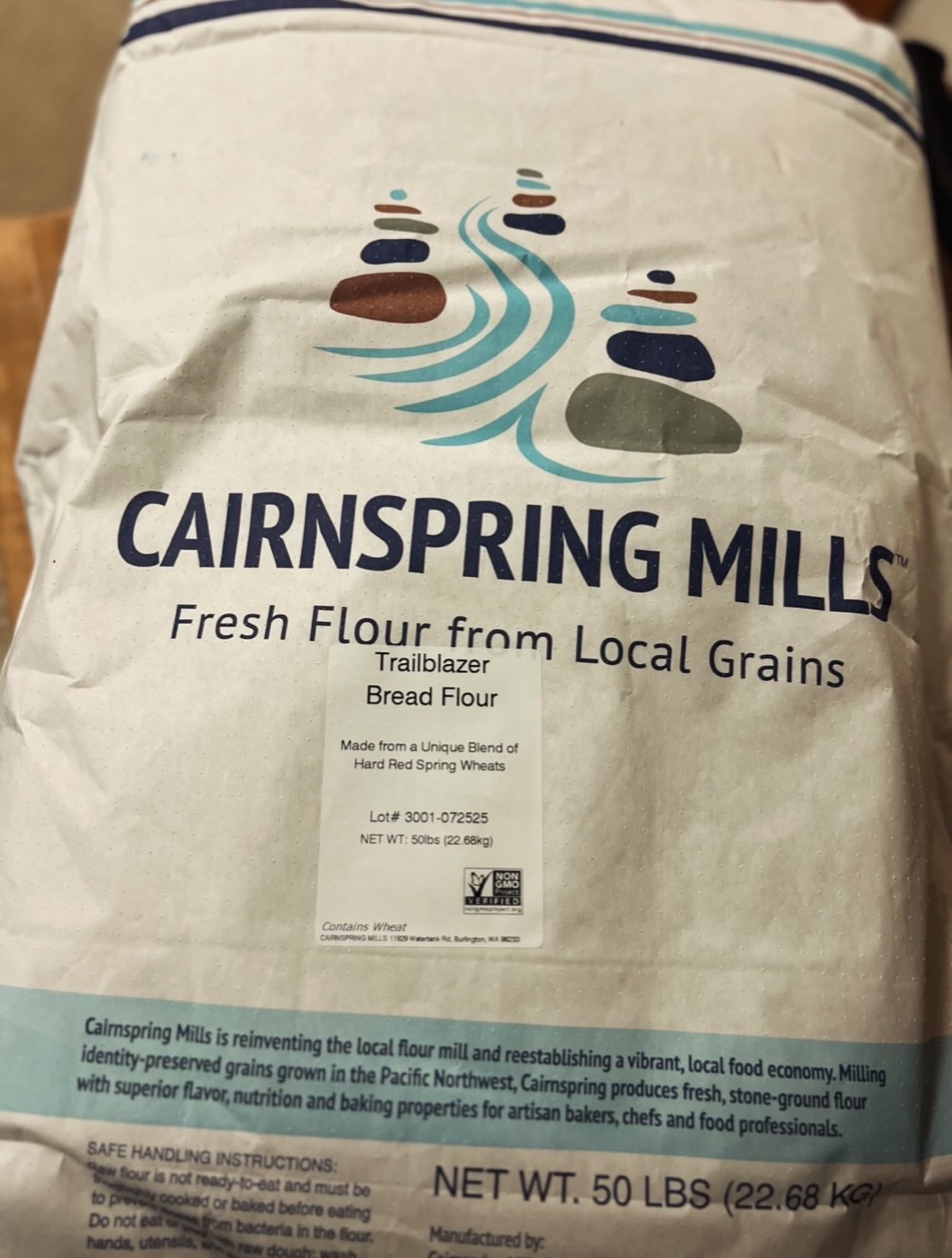 Cairnspring Mills Trailblazer bread flour made from local grains