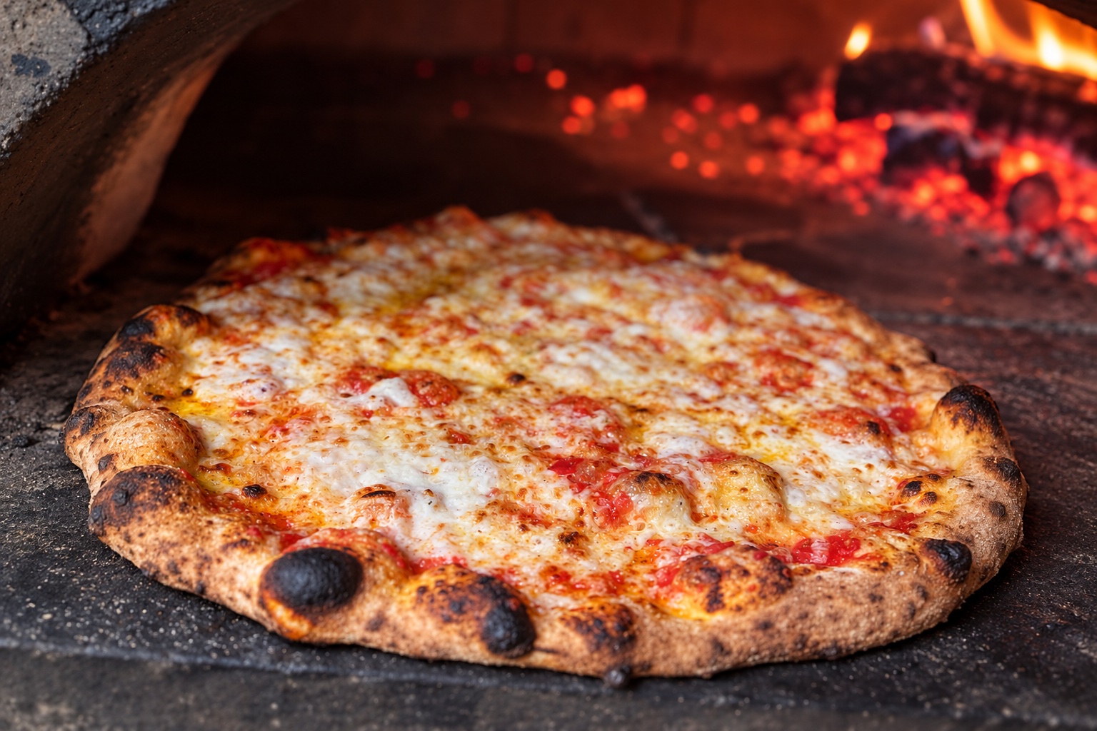 Wood Fire K.I.S.S. cheese pizza