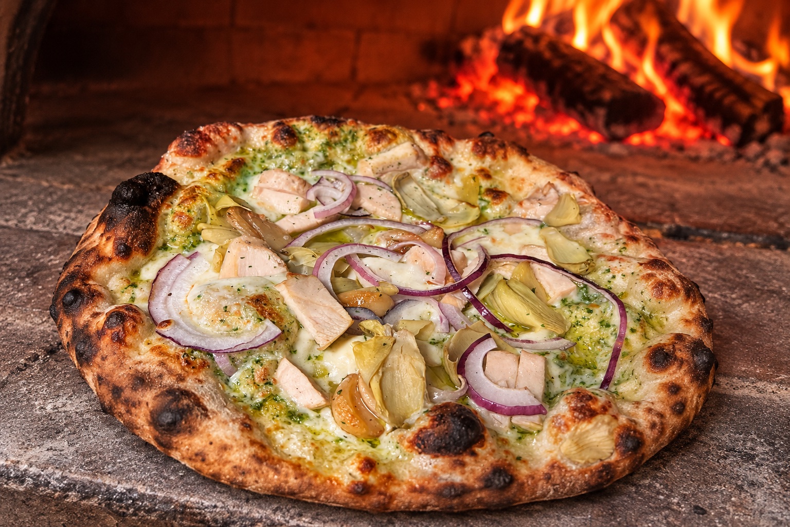 Fire Roasted Chicken Pizza